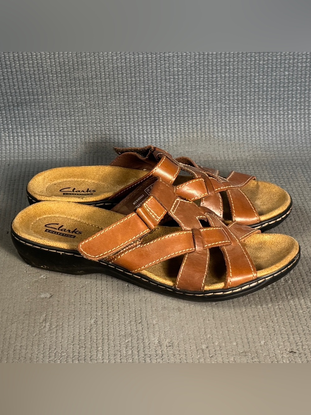 Clarks Women’s Leisa Spring Sandals Brown Multi Leather Size 6